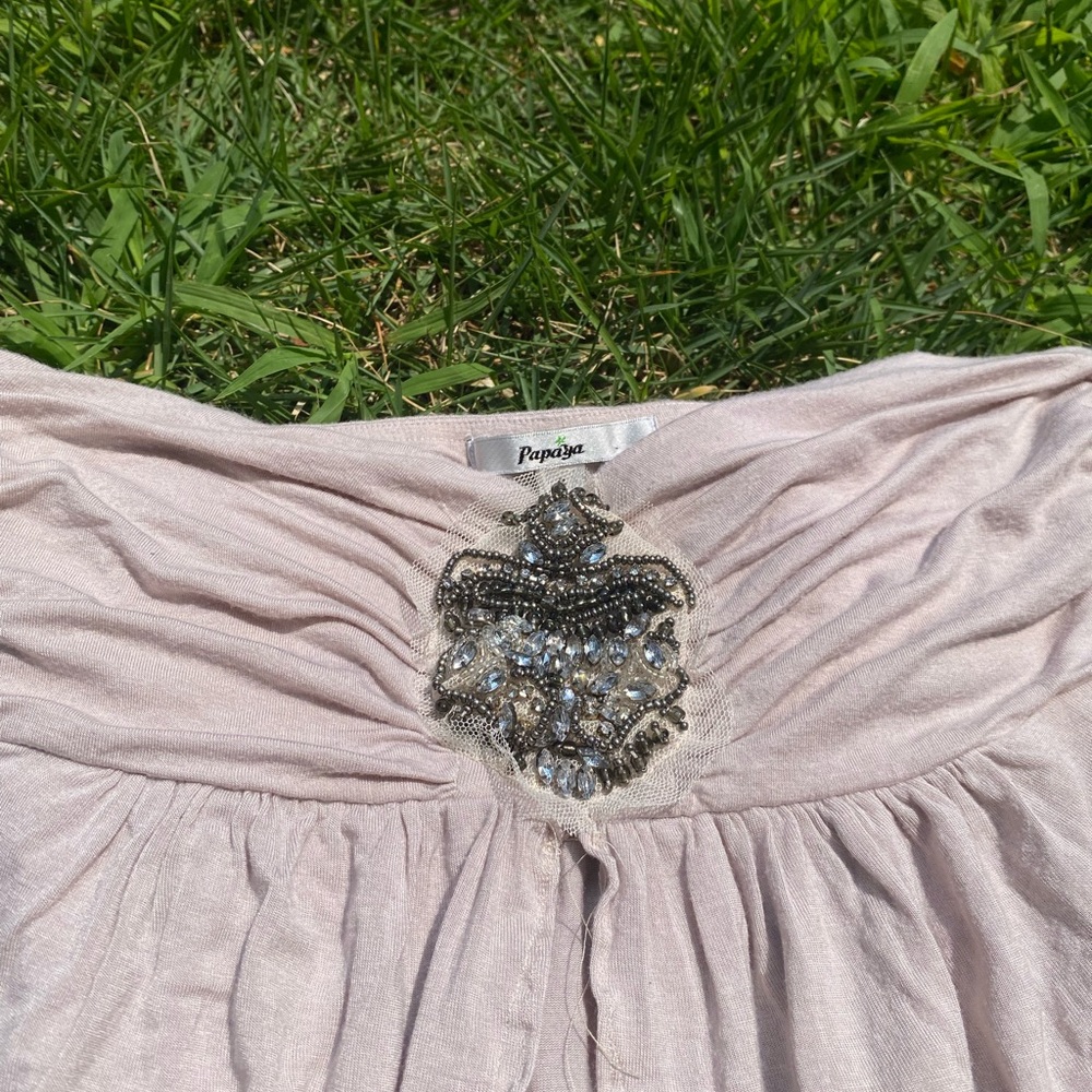 Upcycled Flowy Beaded Tube Top